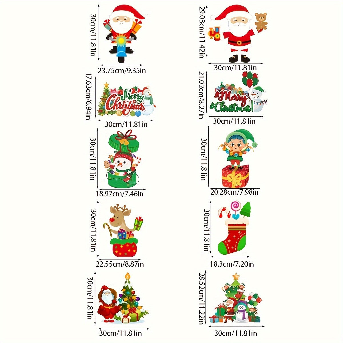 10pcs Christmas Party Decor Set - Festive Snowman & Socks Door Hangings, Polyester, No Batteries Required