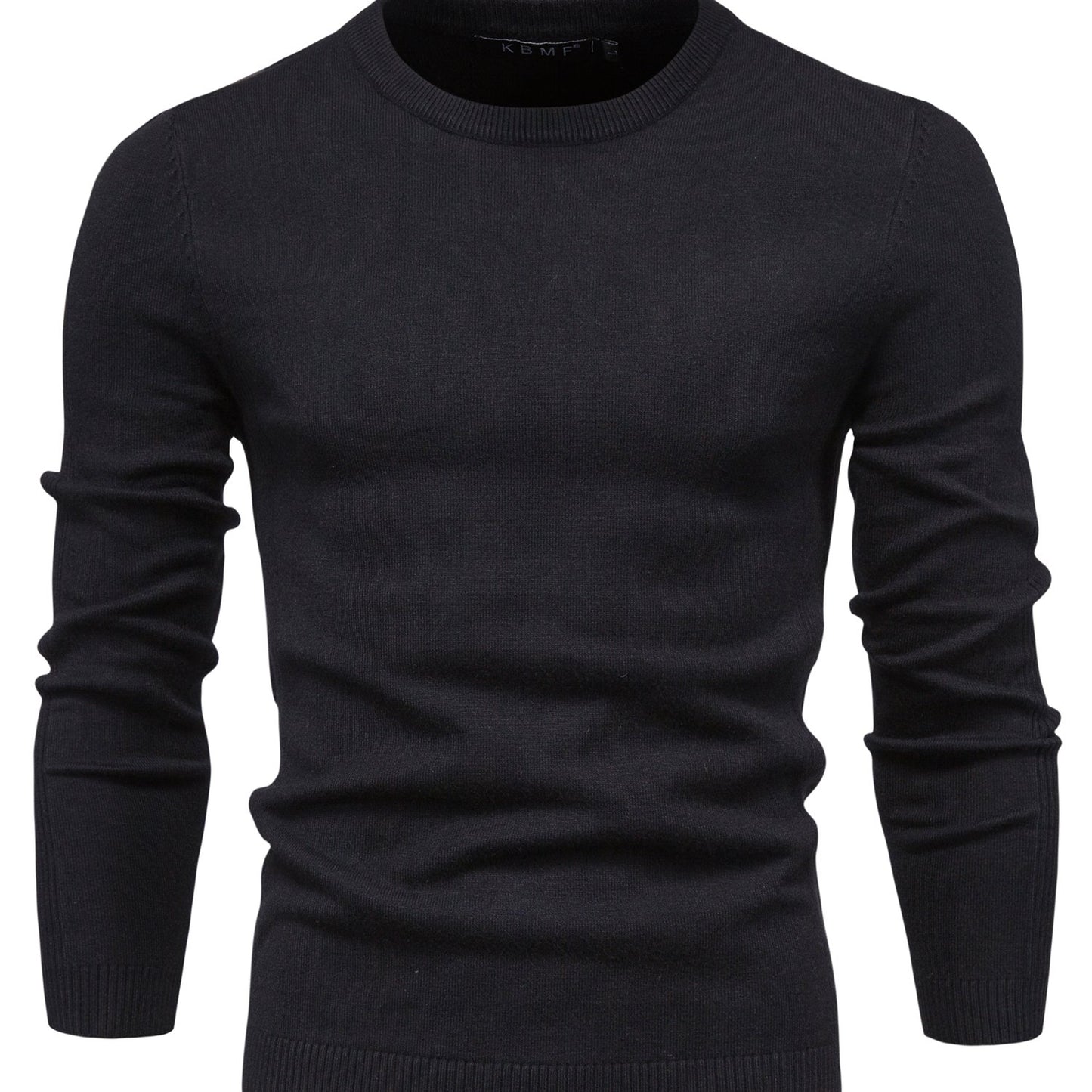 Men's Solid Color Crew Neck Slim Fit Knit Sweater