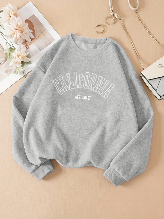 gbolsos  Letter Graphic Fashion Sports Sweatshirt, Round Neck Long Sleeve Active Sweatshirts For Autumn And Winter, Women's Tops