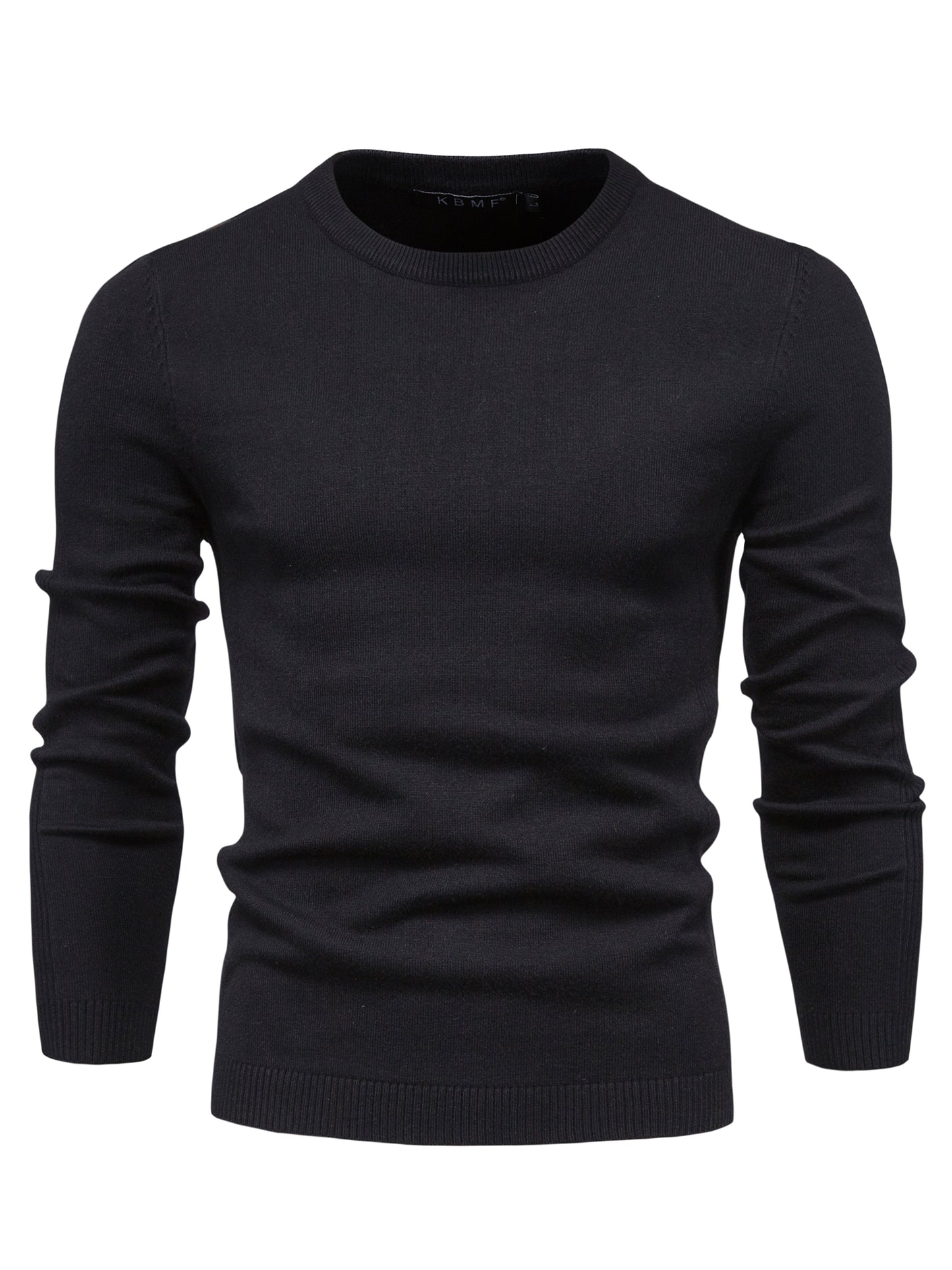 Men's Solid Color Crew Neck Slim Fit Knit Sweater