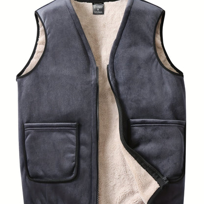 gbolsos  Winter Men's Double-sided Fleece Vest Autumn And Winter Thick Waistcoat