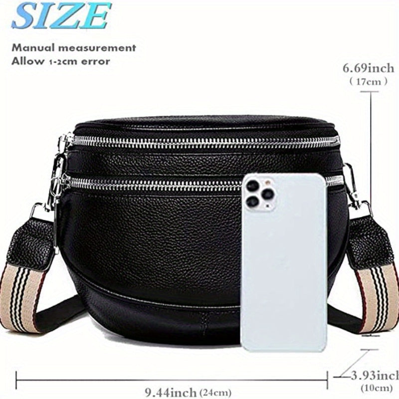 Fashion Multi Layer Crossbody Bag, Trendy Shoulder Saddle Bag, Women's Casual Chest Sling Bag & Shoulder Purse