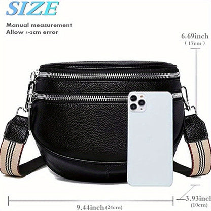 Fashion Multi Layer Crossbody Bag, Trendy Shoulder Saddle Bag, Women's Casual Chest Sling Bag & Shoulder Purse