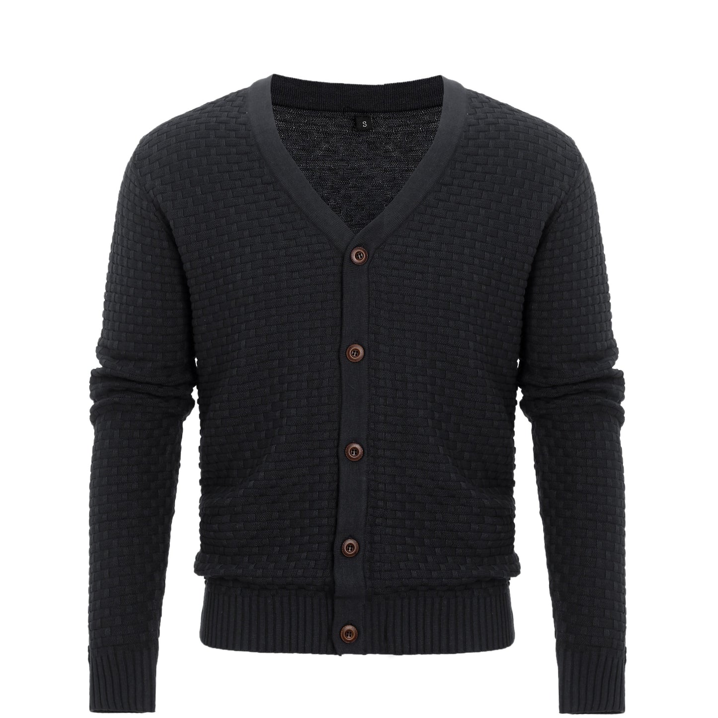 Men's New Knitted Sweater Cardigan Fashion Casual Men's V-neck Button Sweater Men