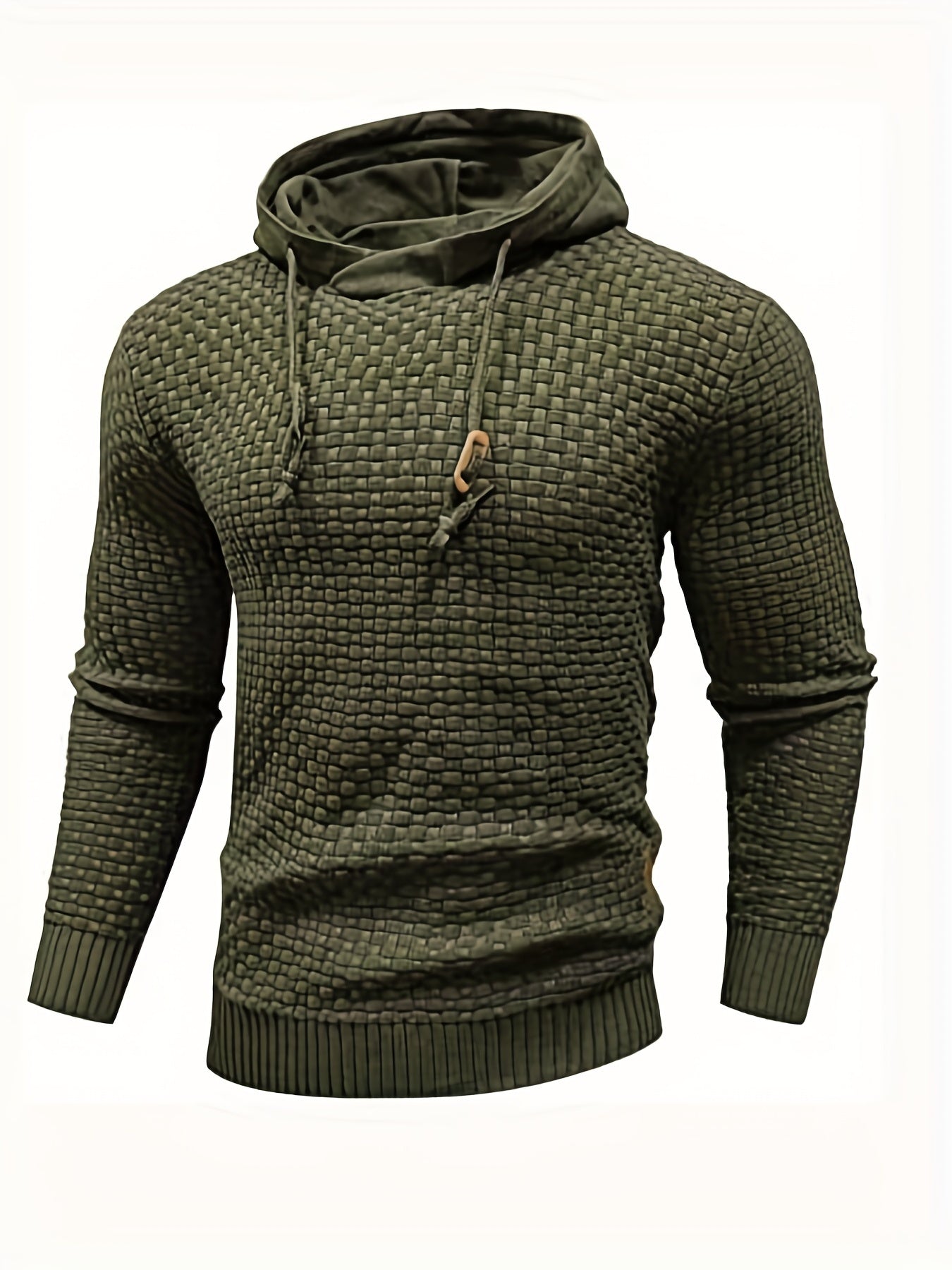 Men's Casual Drawstring Long Sleeves Hooded Pullover Sweaters