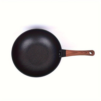 1pc 30CM Premium Non-Stick Coated Flat Frying Pan - Smokeless, Induction and Gas Stove Compatible, Easy Food Release, Durable, Heat-Resistant, Perfect for Frying Eggs, Steaks, and More - A Must-Have for Home Cooks