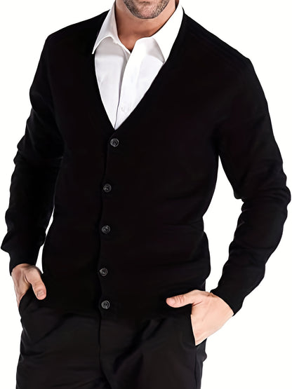 Men's Work V-neck Long Sleeves Button Cardigan Sweaters