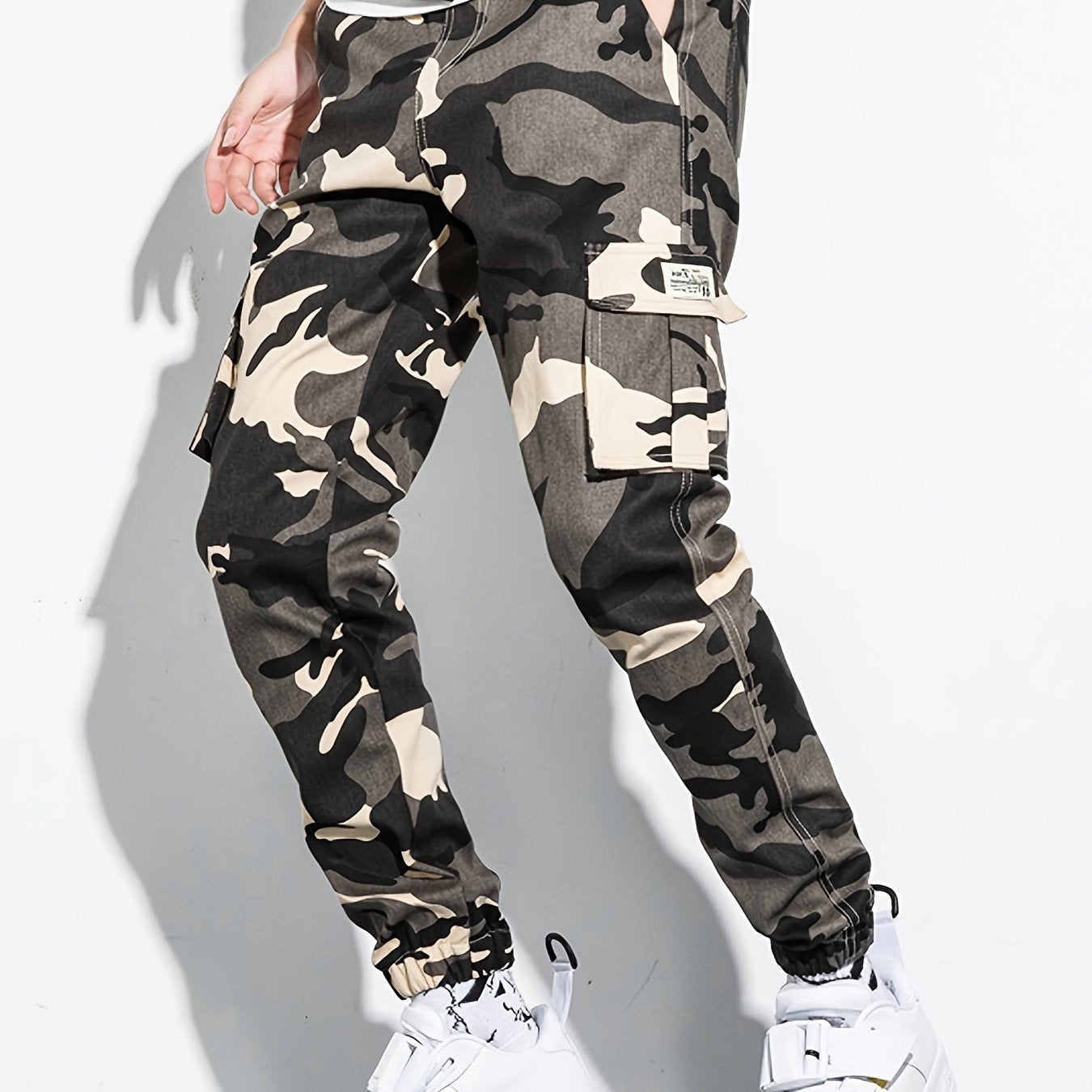 Spring And Autumn Cotton Pants Men's Camouflage Jogger Cargo Pants With Multi Pockets