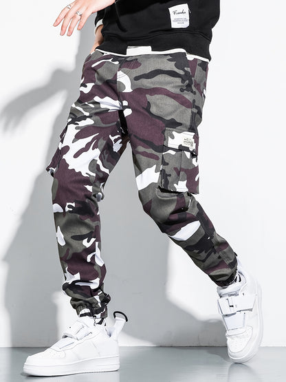 Spring And Autumn Cotton Pants Men's Camouflage Jogger Cargo Pants With Multi Pockets