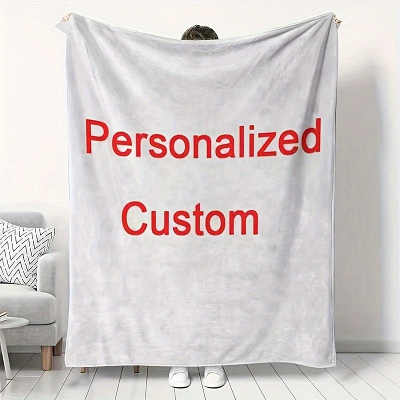 1pc Custom 3D Digital Printing Flannel Blanket - Ultra-Soft, Lightweight, Comfortable Throw Blanket for Bed, Couch, Camping, and Travel - Perfect Gift for Girls, Boys, Adults on Valentine's Day and All Seasons