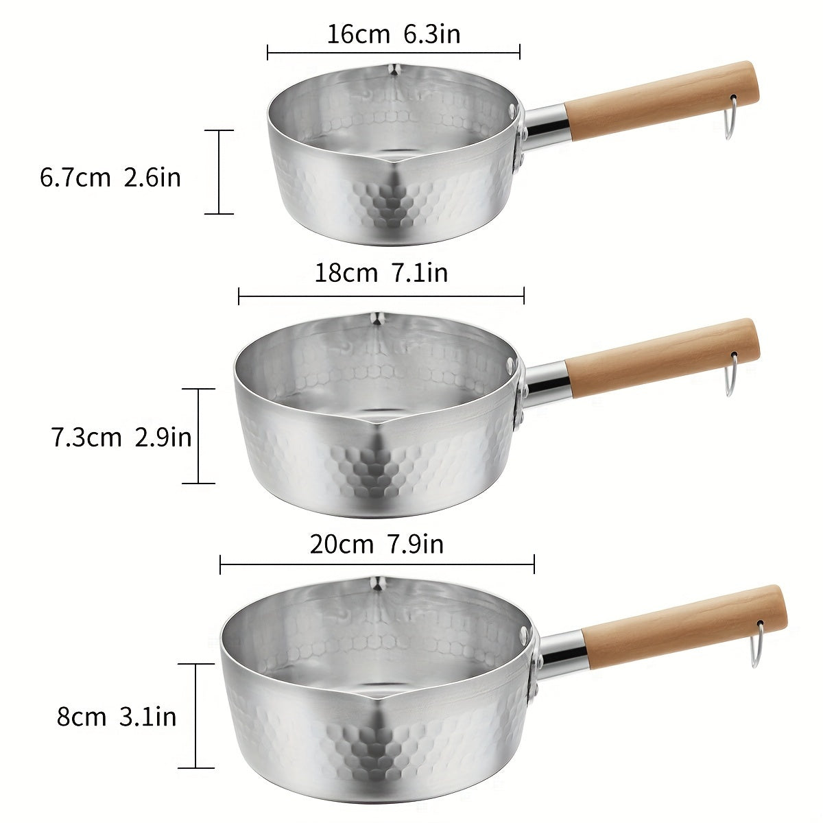 1pc Authentic Japanese Sauce Pan - Traditional Aesthetics, Wooden Handle, Mini Size for Effortless Milk Heating, Sauce Making, Oil Pouring & Melting - Perfect for Compact Kitchens