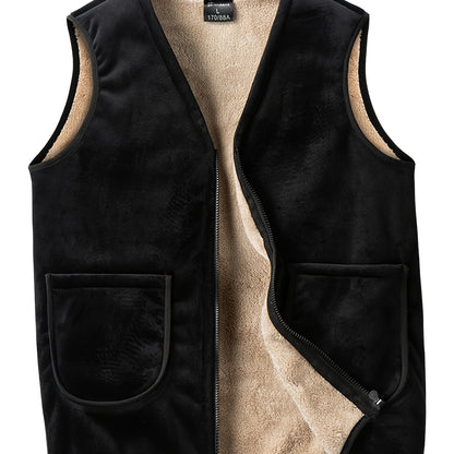 gbolsos  Winter Men's Double-sided Fleece Vest Autumn And Winter Thick Waistcoat