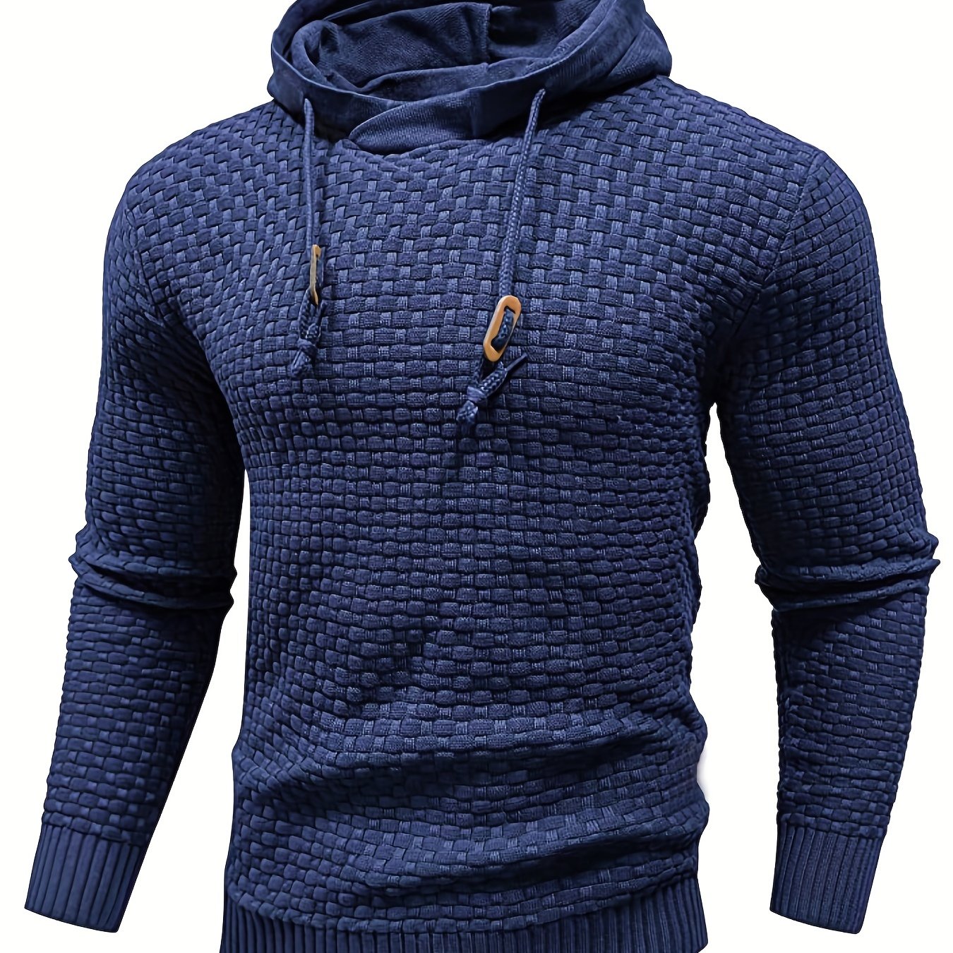 Men's Casual Drawstring Long Sleeves Hooded Pullover Sweaters