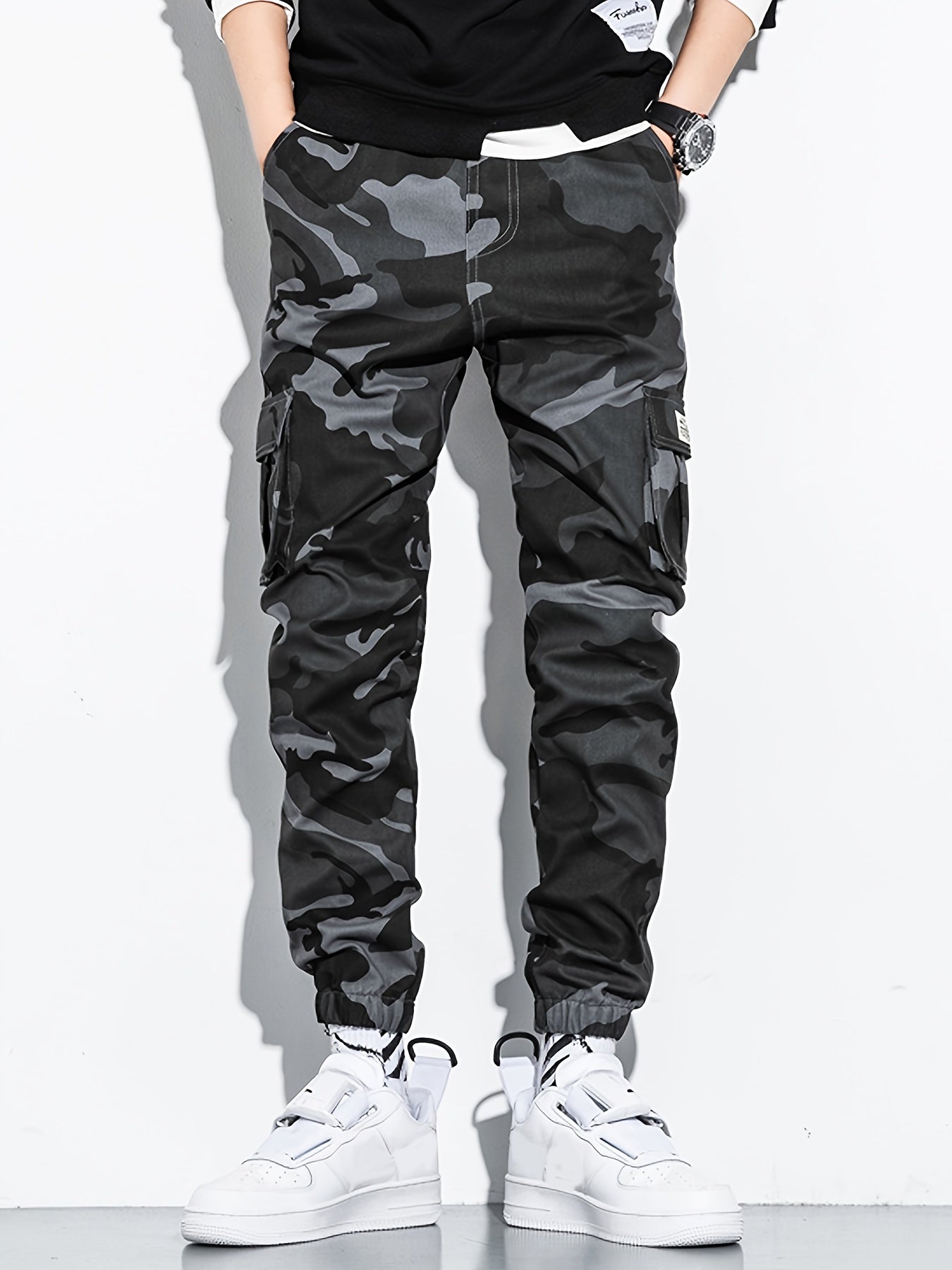 Spring And Autumn Cotton Pants Men's Camouflage Jogger Cargo Pants With Multi Pockets