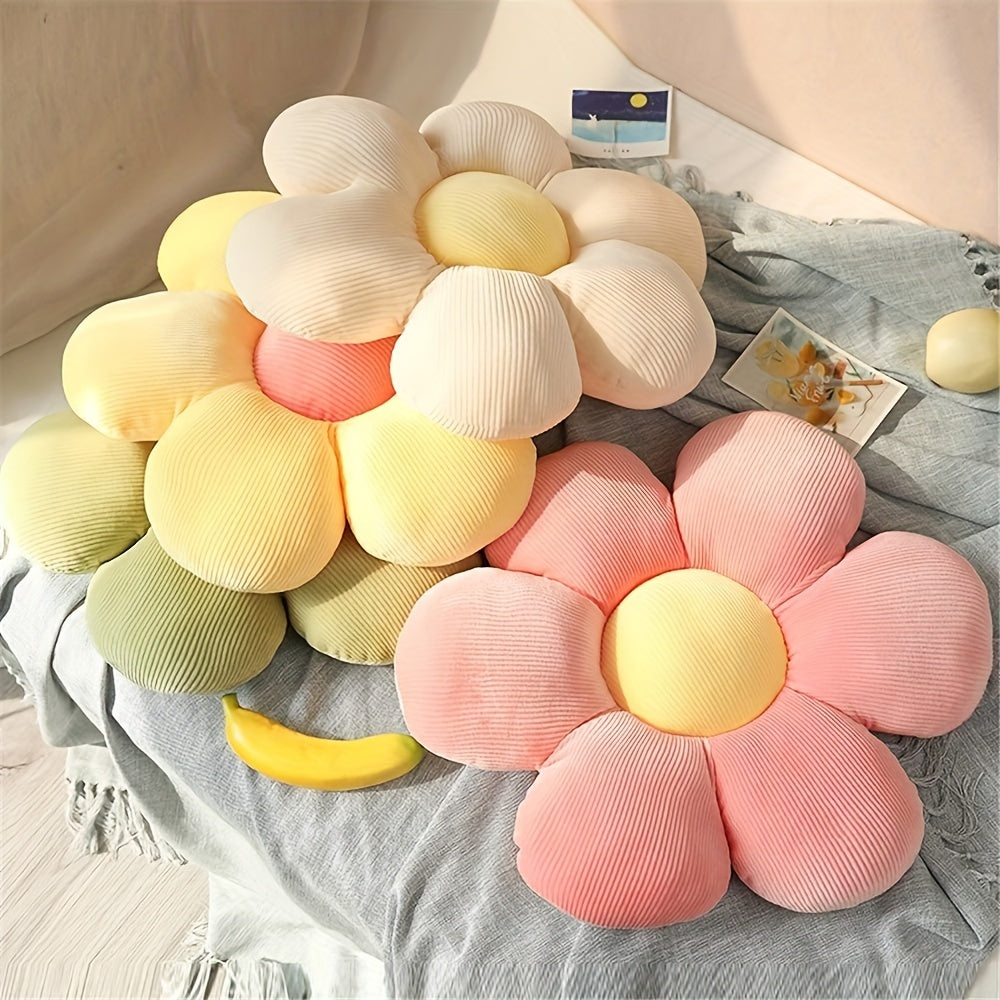 1 Pc, Flower Plush Throw Pillow Cushion Plush Toy Throw Pillow Bedroom Floor Room Decoration Pillow Sofa Cushion Window Bedding Supplies Fruit Embroidery Stool Cushion Gift