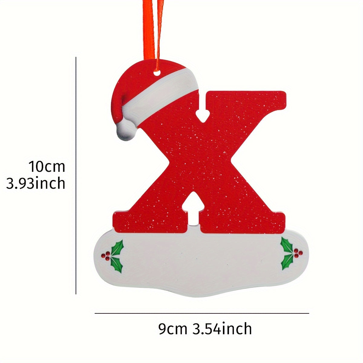 1PC Christmas Tree Decoration Letter Pendant - DIY Chevron Board Material Indoor Christmas Decorations with 26 Christmas Hat Letter for New Year Decorations