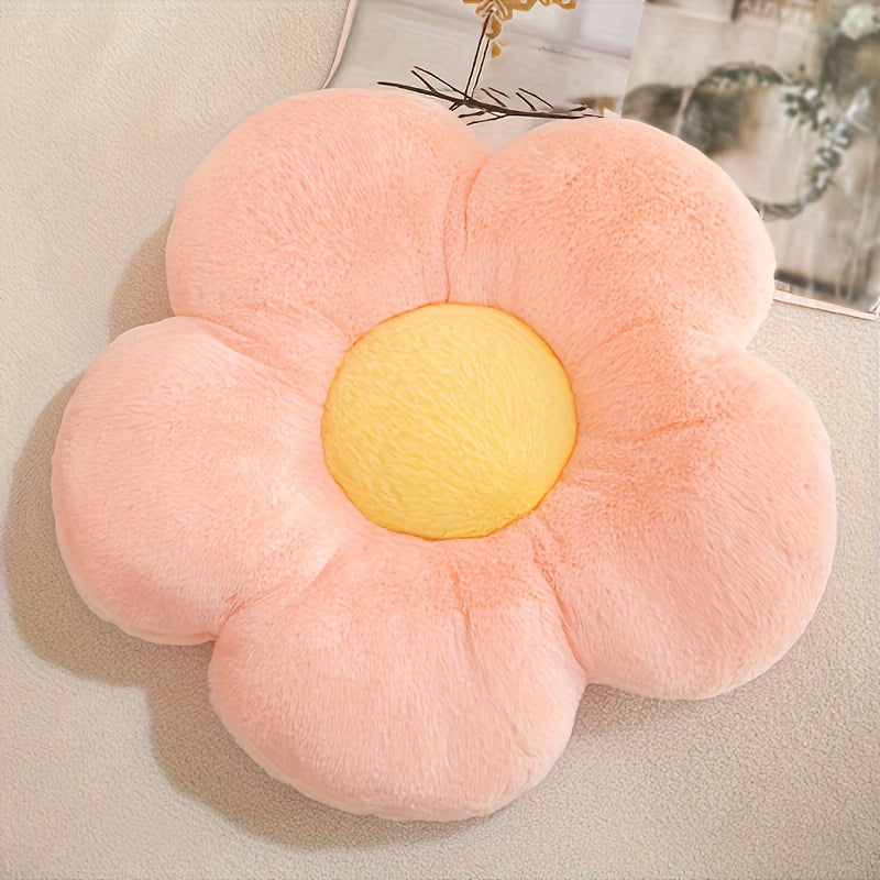 1 Pc, Flower Plush Throw Pillow Cushion Plush Toy Throw Pillow Bedroom Floor Room Decoration Pillow Sofa Cushion Window Bedding Supplies Fruit Embroidery Stool Cushion Gift