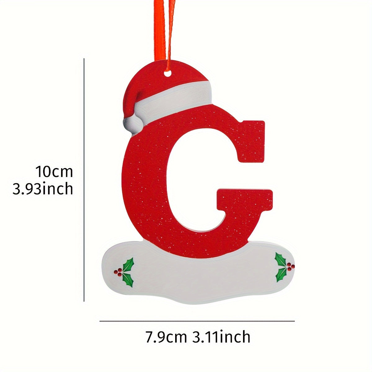 1PC Christmas Tree Decoration Letter Pendant - DIY Chevron Board Material Indoor Christmas Decorations with 26 Christmas Hat Letter for New Year Decorations