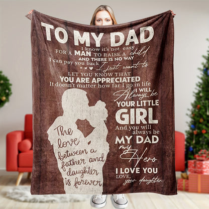 1 pc Dad Gifts from Daughter, Gifts for Dad from Daughter Blankets 60"x80", Birthday Gifts for Dad from Daughter, Best Presents for Dad Father from Daughter, Dad Birthday Gifts Ideas