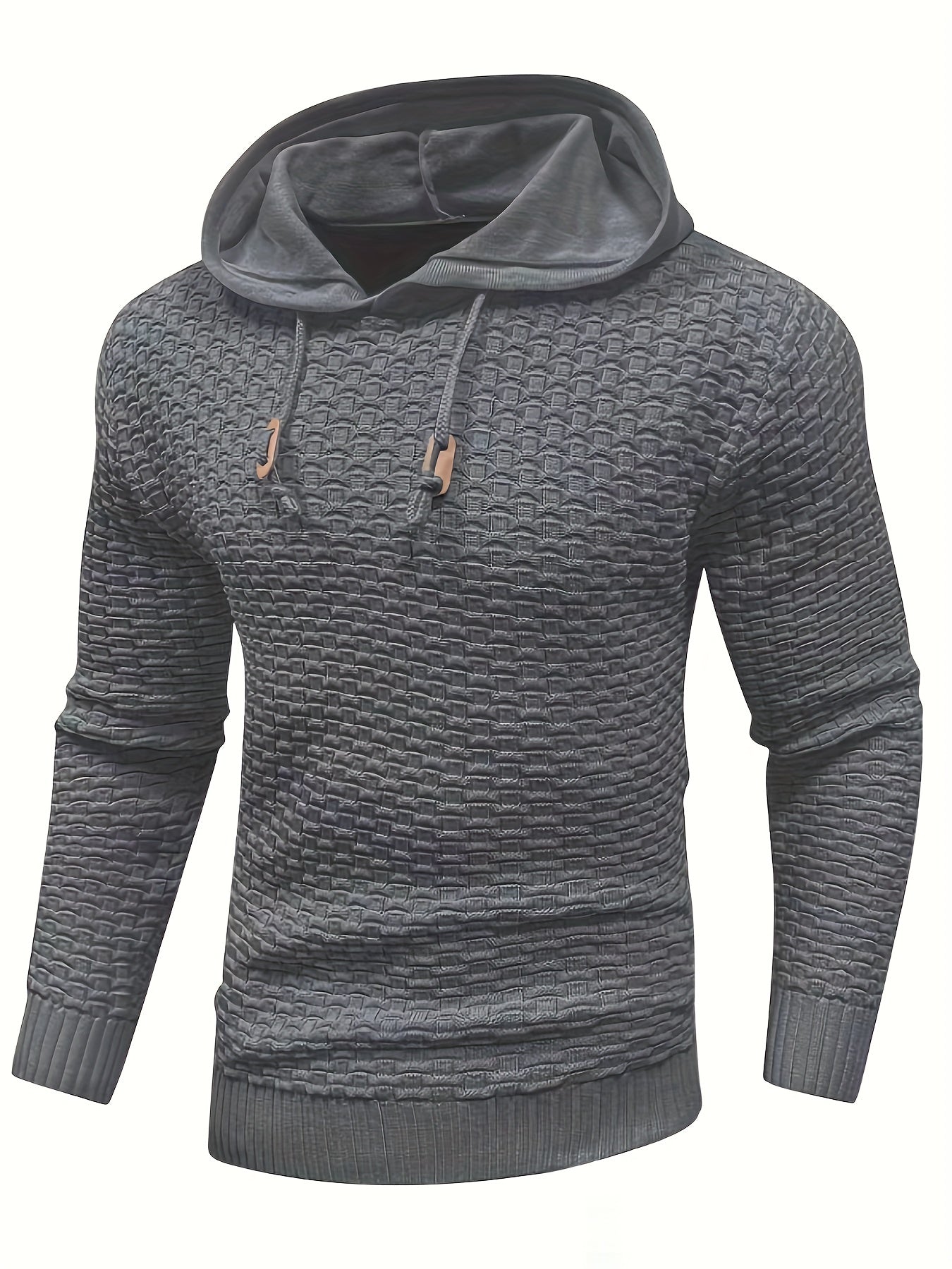 Men's Casual Drawstring Long Sleeves Hooded Pullover Sweaters