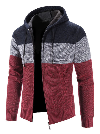 Two Sizes Smaller,  Men's Casual Fleece Thickened Hooded Warm Knitted Cardigan For Autumn And Winter Jacket Best Sellers