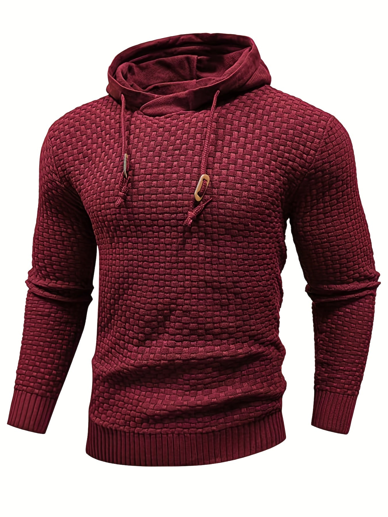 Men's Casual Drawstring Long Sleeves Hooded Pullover Sweaters