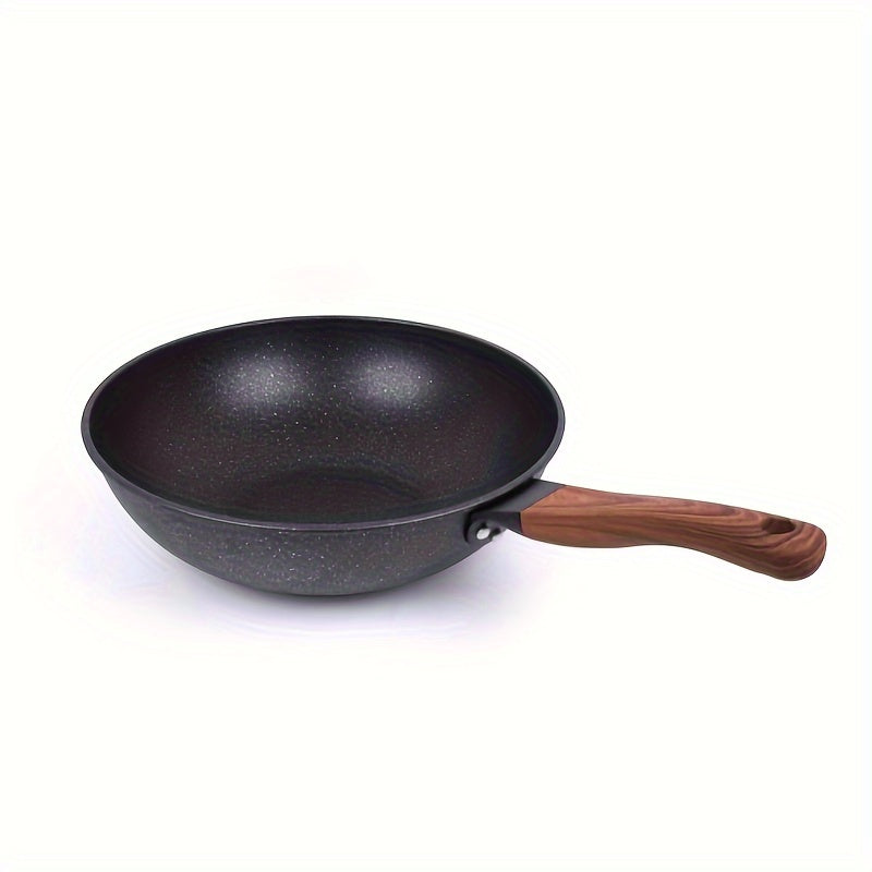 1pc 30CM Premium Non-Stick Coated Flat Frying Pan - Smokeless, Induction and Gas Stove Compatible, Easy Food Release, Durable, Heat-Resistant, Perfect for Frying Eggs, Steaks, and More - A Must-Have for Home Cooks