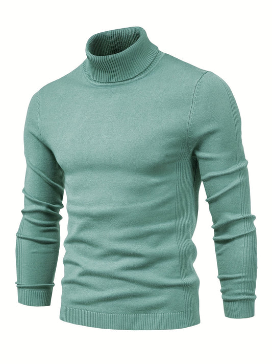 Best Sellers Autumn Winter Pullover Men O-neck Solid Turtleneck Sweaters