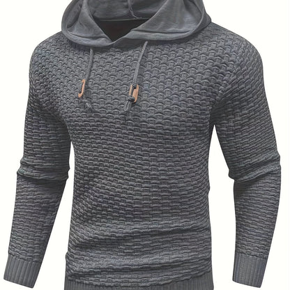 Men's Casual Drawstring Long Sleeves Hooded Pullover Sweaters