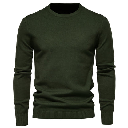 Men's Solid Color Crew Neck Slim Fit Knit Sweater