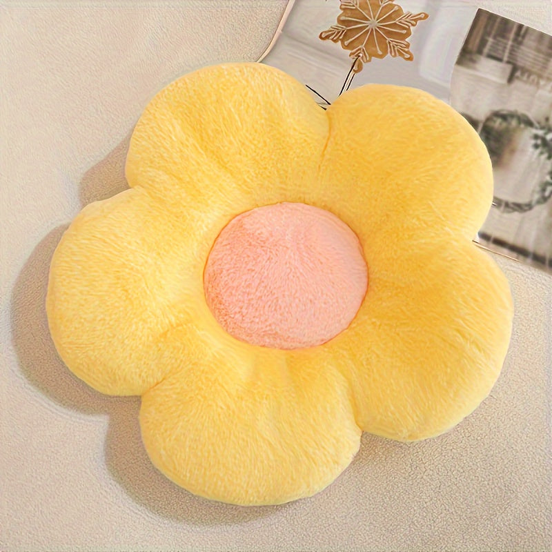 1 Pc, Flower Plush Throw Pillow Cushion Plush Toy Throw Pillow Bedroom Floor Room Decoration Pillow Sofa Cushion Window Bedding Supplies Fruit Embroidery Stool Cushion Gift