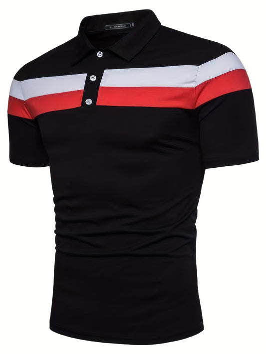 In 2023, The New Men's Short-sleeved Polo Shirt Color Matching Fashion Trend Is Matched With Men's Lapel Short-sleeved Polo Shirt.