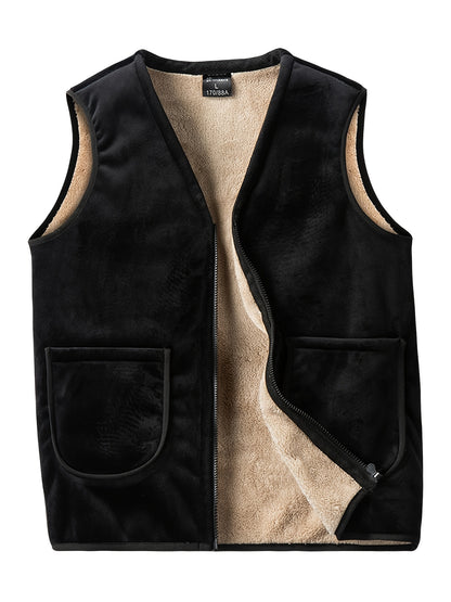 gbolsos  Winter Men's Double-sided Fleece Vest Autumn And Winter Thick Waistcoat