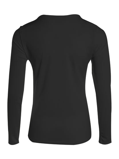 kkboxly  Ribbed Zip Up Slim Top, Casual Button Long Sleeve V-neck T-shirt, Women's Clothing