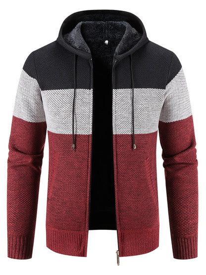 Two Sizes Smaller,  Men's Casual Fleece Thickened Hooded Warm Knitted Cardigan For Autumn And Winter Jacket Best Sellers