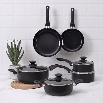 15-Piece Deluxe Nonstick Cookware Set - Durable, Easy-to-Clean, Heat-Resistant Pots and Pans for Cooking, Frying, Boiling - Ideal Gift for Family, Friends, Seniors, and Newlyweds