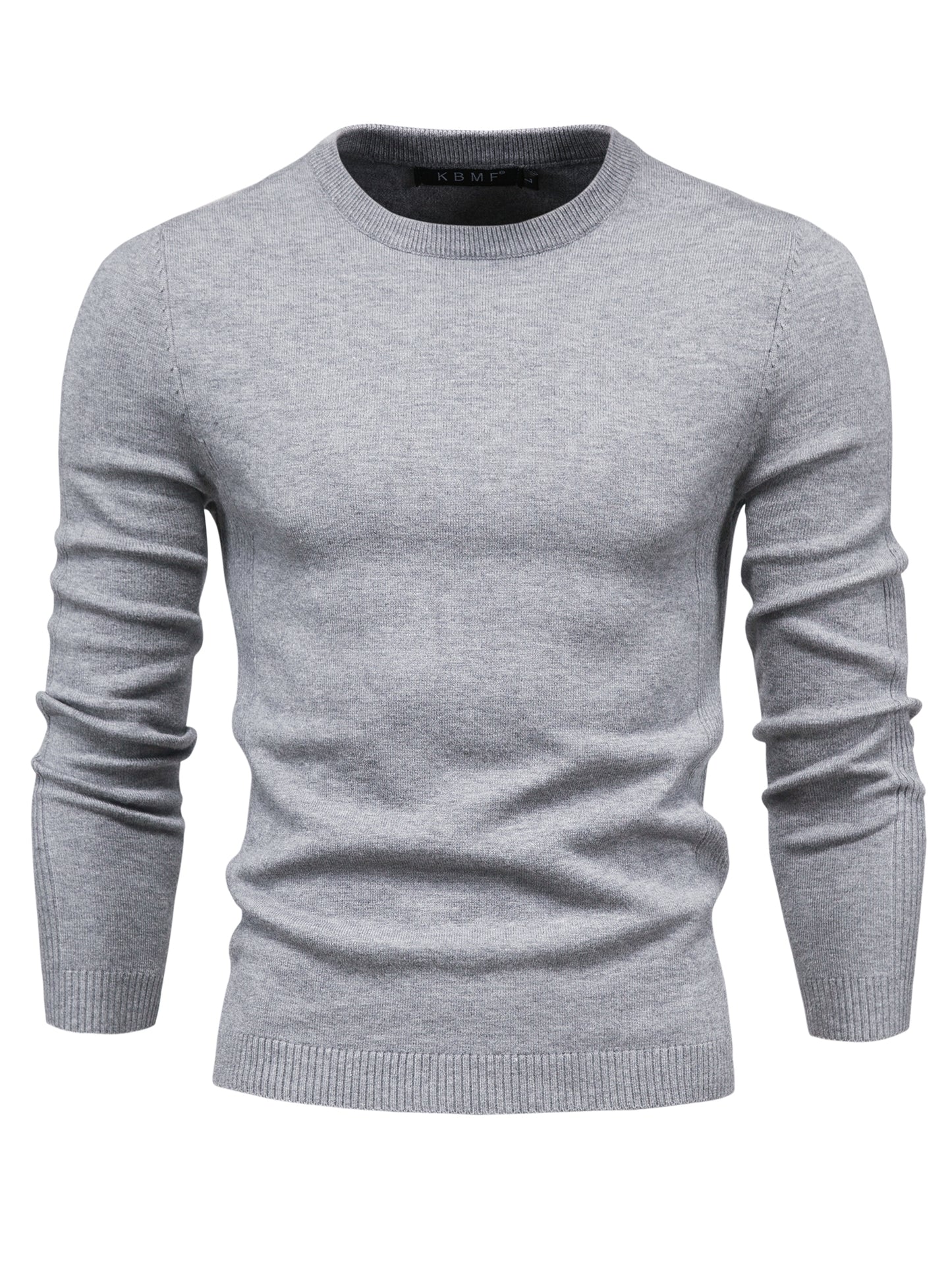 Men's Solid Color Crew Neck Slim Fit Knit Sweater