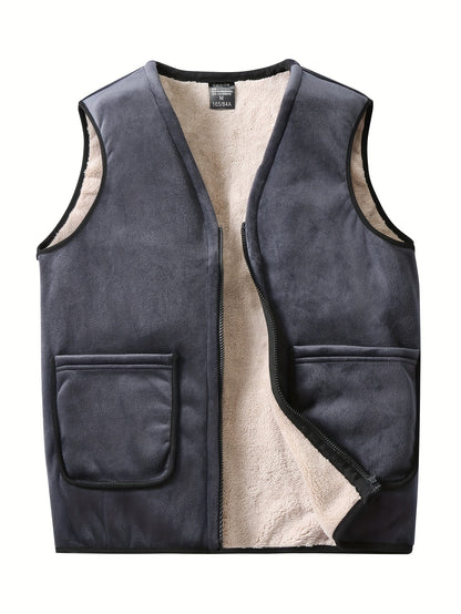 gbolsos  Winter Men's Double-sided Fleece Vest Autumn And Winter Thick Waistcoat