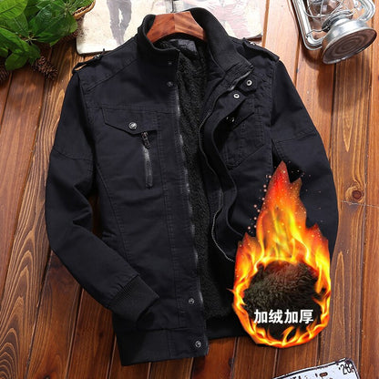 Gbolsos Cotton Military Tactical Jacket Men Waterproof Warm Windbreaker Casual Jacket Autumn Winter Plus Size Men Solid Color Jacket