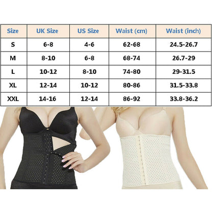 Gbolsos Women Waist Trainer Latex Cincher Girdles Shapewear Slimming Belt Body Shaper Fitness Corset Sheath Plus Size XXL