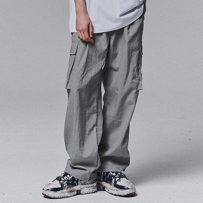 Gbolsos Oversized Cargo Pants Men Fashion Retro Pocket Casual Pants Men Streetwear Hip-hop Loose Straight Wide Leg Pants Mens Trousers