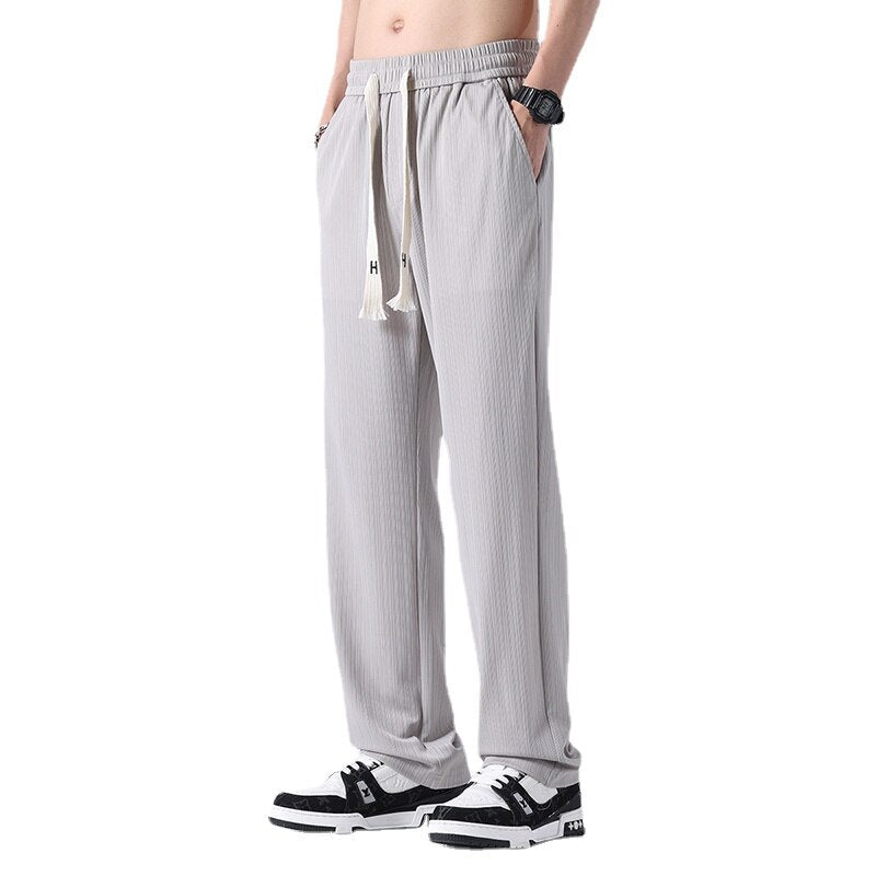 Gbolsos 2023 Spring Summer New Streetwear Baggy Men Korean Fashion Loose Straight Wide Leg Pants Male Brand Clothing Black Grey Brown