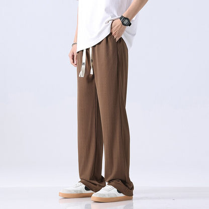 Gbolsos 2023 Spring Summer New Streetwear Baggy Men Korean Fashion Loose Straight Wide Leg Pants Male Brand Clothing Black Grey Brown