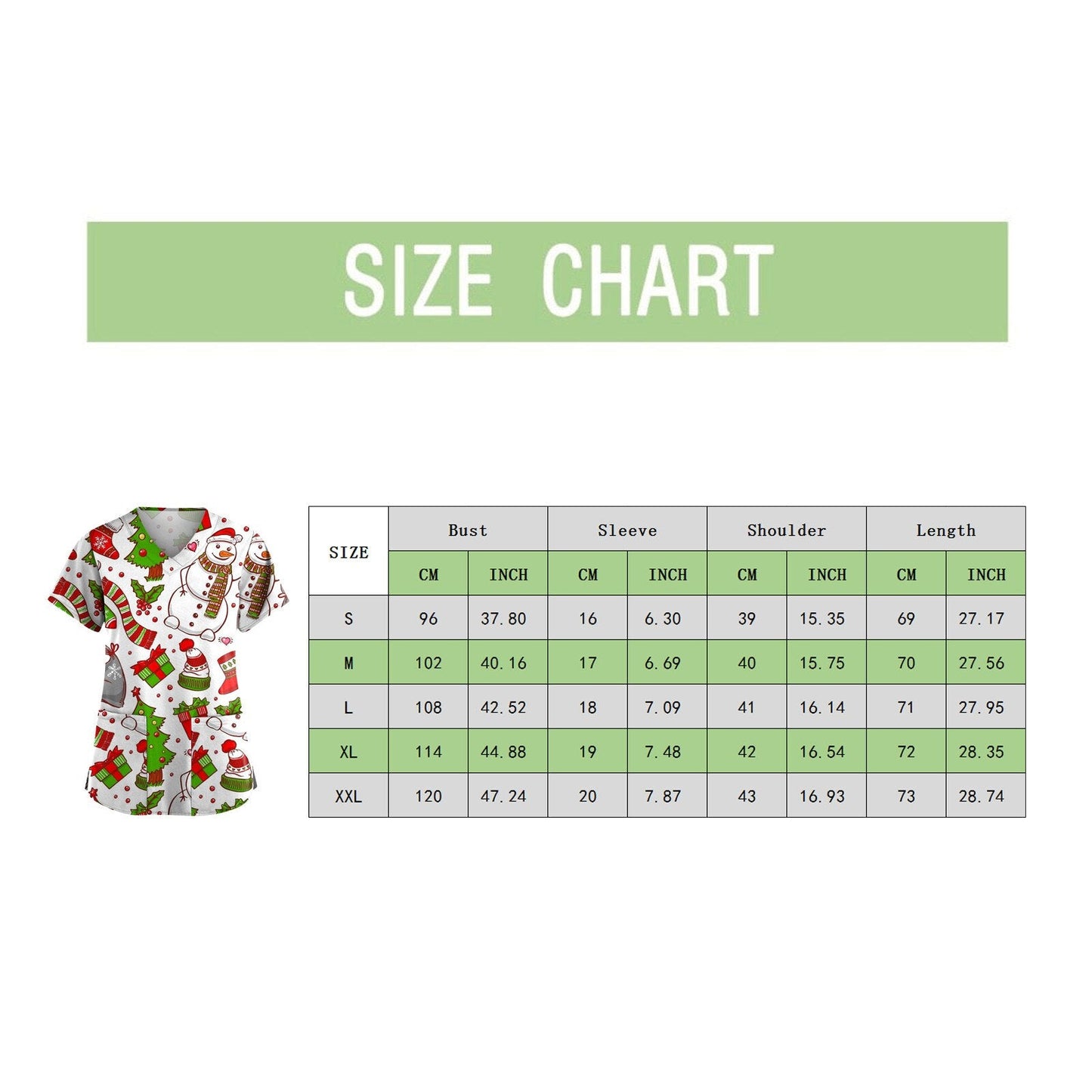 Gbolsos Cute Cartoon Animals Print Christmas Nursing Scrubs Women Tops Short Sleeve pet salon Work Uniform Blouse Costume Shirts Female