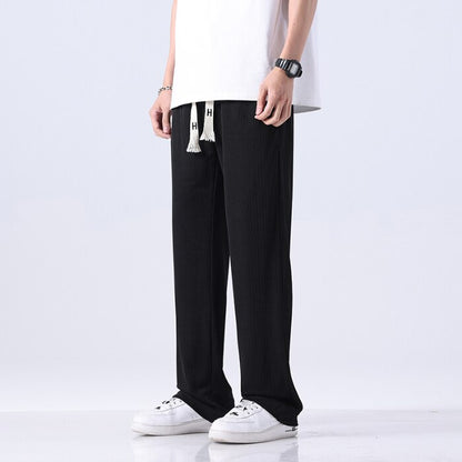 Gbolsos 2023 Spring Summer New Streetwear Baggy Men Korean Fashion Loose Straight Wide Leg Pants Male Brand Clothing Black Grey Brown