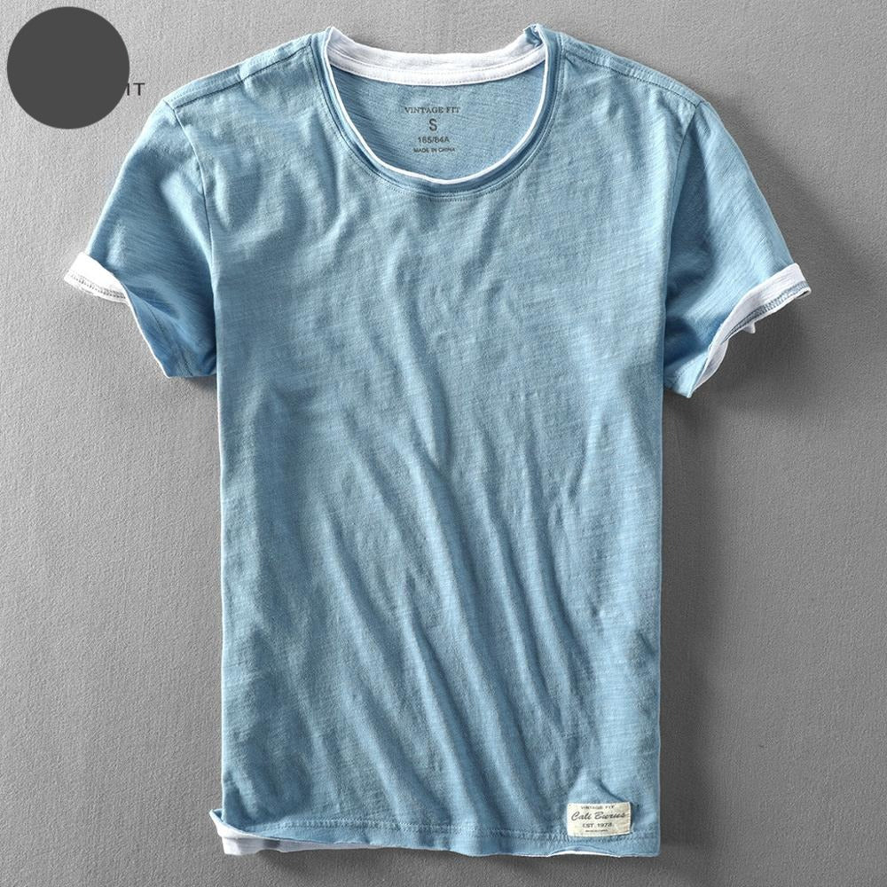 Men Summer Fashion Brand Japan Style Bamboo Cotton Solid Color Short Sleeve T-shirt Male Casual Simple Thin White Tee Tshirts