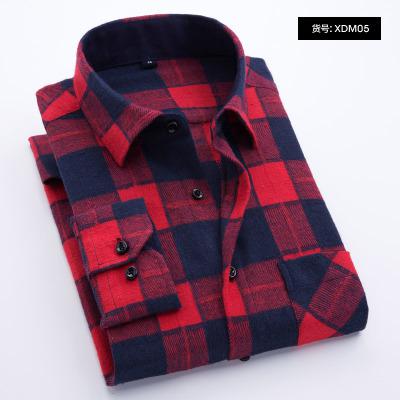 Men's Plaid Cotton Shirt Chest Pocket Smart Casual Classic Contrast Standard-fit Long Sleeve Dress Shirts