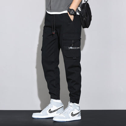 Spring and Summer Big Men Trousers Knitted Sports Pants Men Pants Loose Korean Version of All-Match Overalls Trousers Men