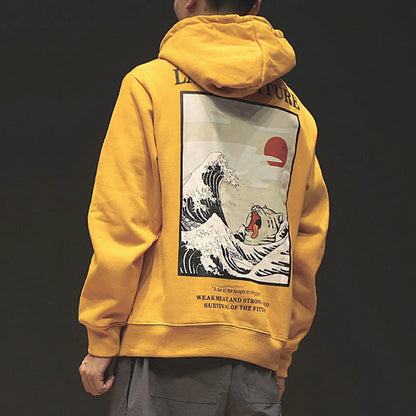 Gbolsos2021 Couple Printing Anime Hoodie Women Men Streetwear Oversized Pullover Yellow Black Mens Sweatshirts Casual Men's Clothing